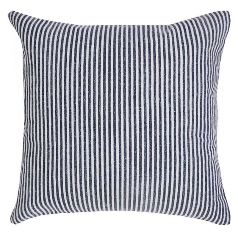 Blue and White Insignia Striped Pillow