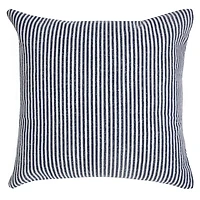 Blue and White Insignia Striped Pillow