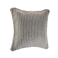 Brown and Ivory Striped Cotton Pillow