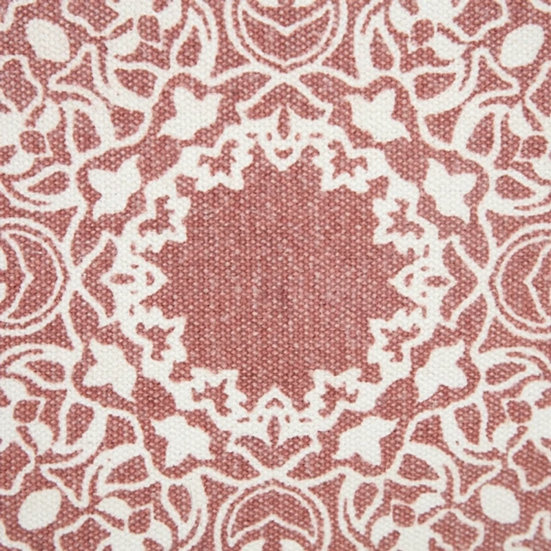 Dusty Rose and White Mandala Pillow