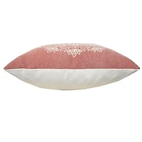Dusty Rose and White Mandala Pillow