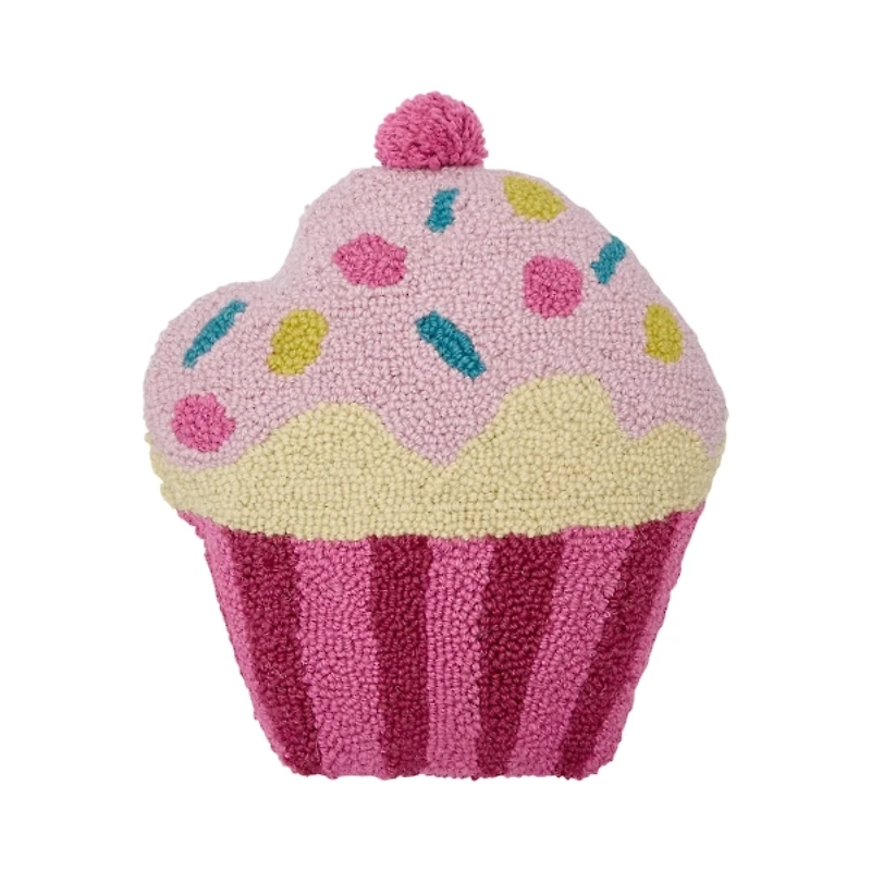 Cupcake Shaped Hooked Pillow