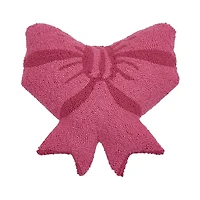 Pink Bow Shaped Hooked Wool Pillow