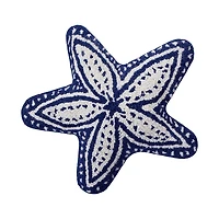 Blue and White Starfish Shaped Hooked Pillow