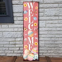 Welcome Easter Eggs Porch Board