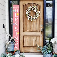 Pink Easter Blessings Porch Board