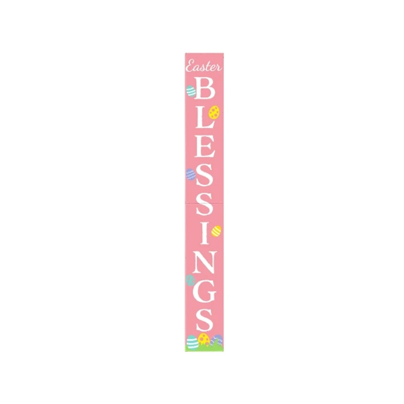 Pink Easter Blessings Porch Board