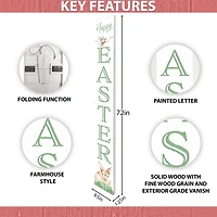 White Happy Easter Bunny Porch Board