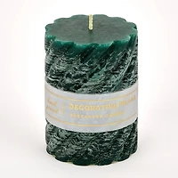 Green Spiral Pillar Candle