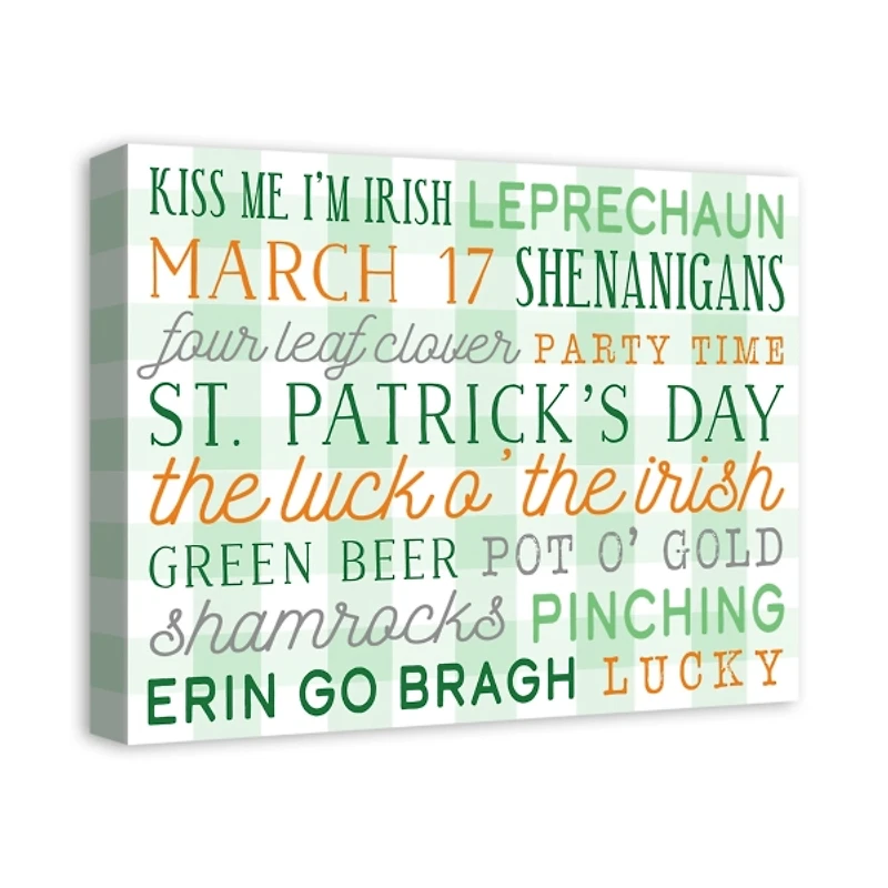 St Patricks Day Words Canvas Art Print