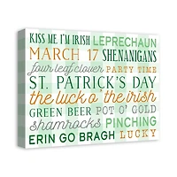St Patricks Day Words Canvas Art Print