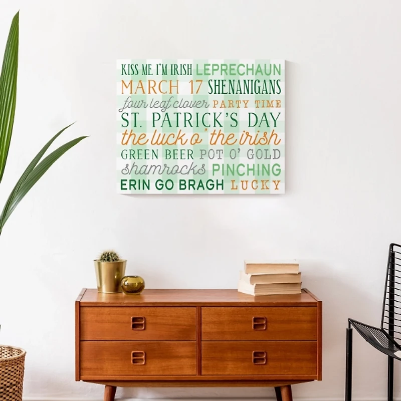 St Patricks Day Words Canvas Art Print