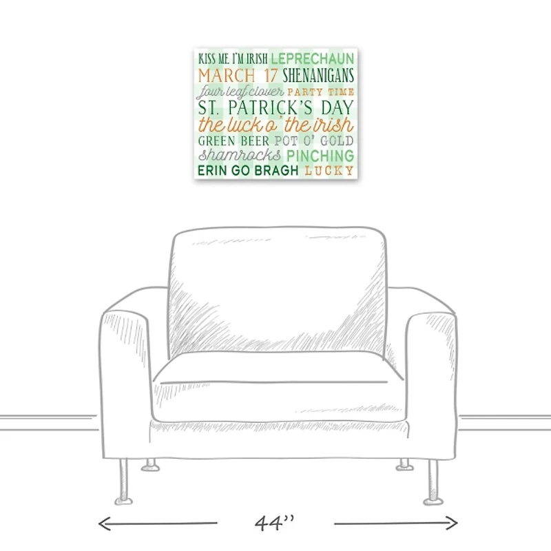 St Patricks Day Words Canvas Art Print