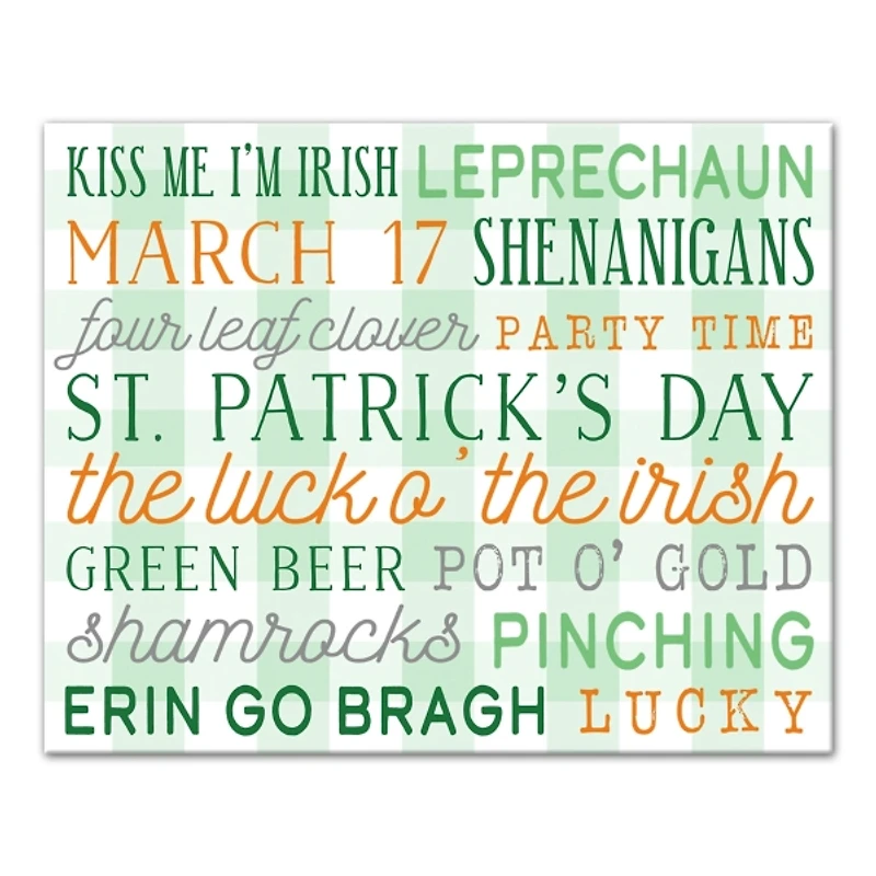 St Patricks Day Words Canvas Art Print
