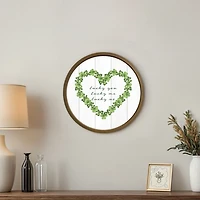 Lucky Us Round Framed Wall Plaque