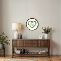 Lucky Us Round Framed Wall Plaque