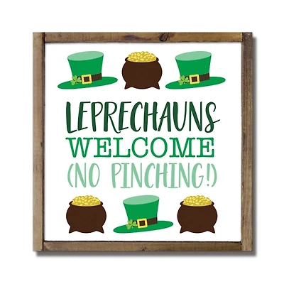 Leprechauns Welcome Framed Wall Plaque