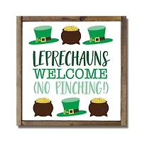 Leprechauns Welcome Framed Wall Plaque