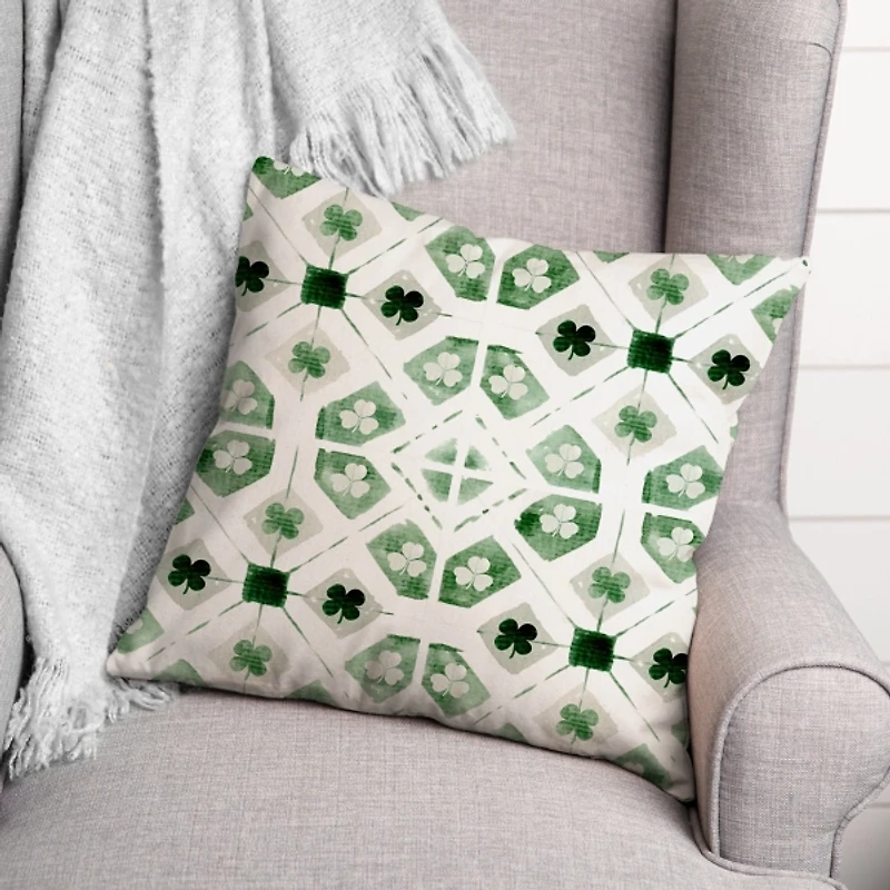 Geometric Shamrock Indoor/Outdoor Pillow