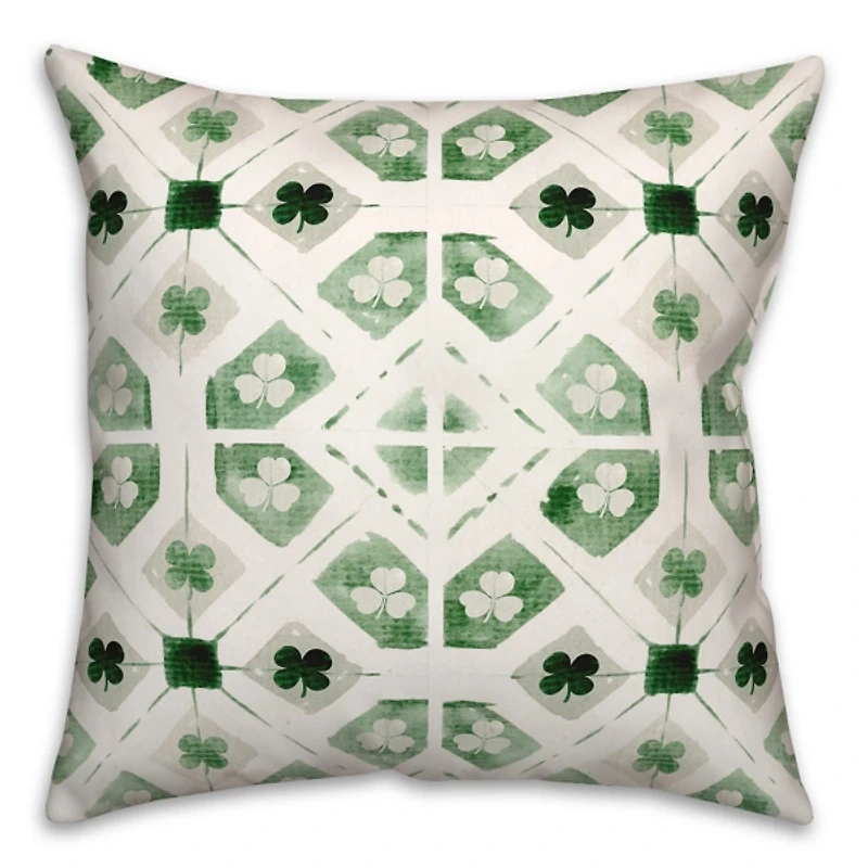 Geometric Shamrock Indoor/Outdoor Pillow