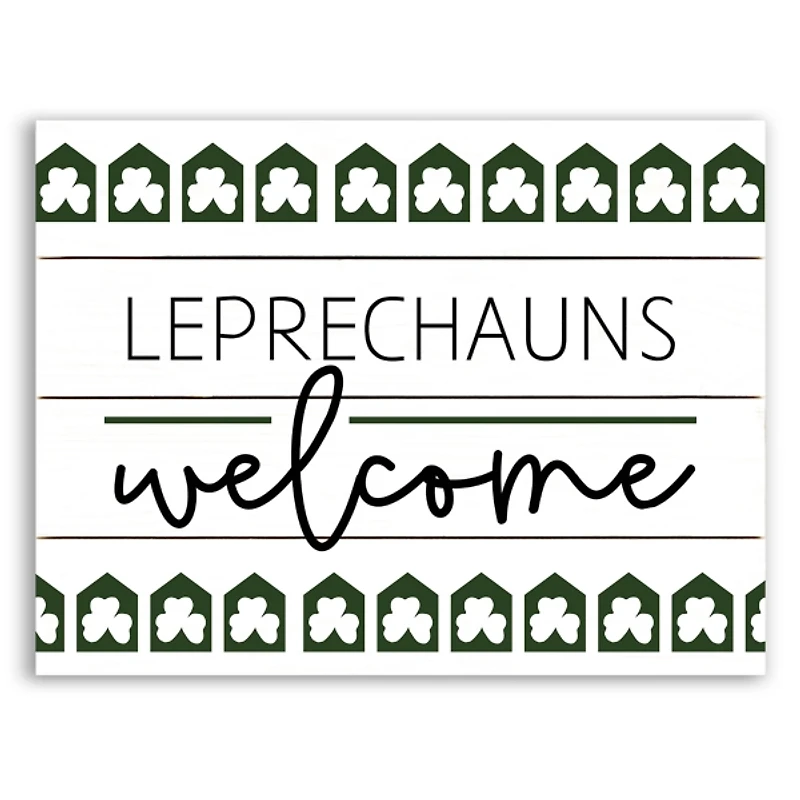 Leprechauns Welcome Wall Plaque