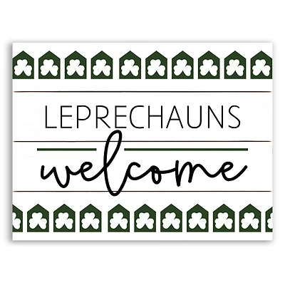 Leprechauns Welcome Wall Plaque