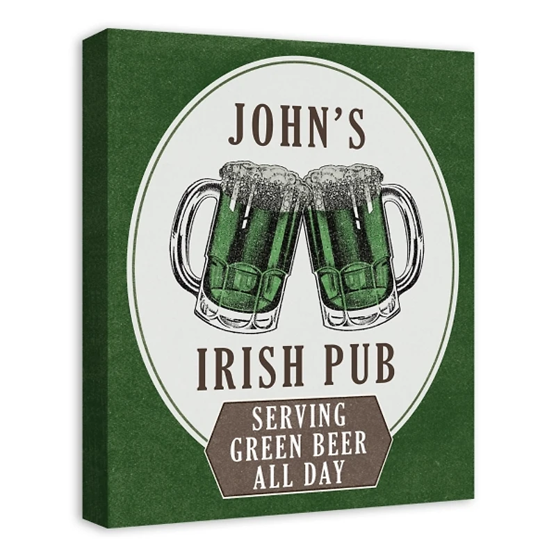 Personalized Irish Pub Sign Canvas Art Print