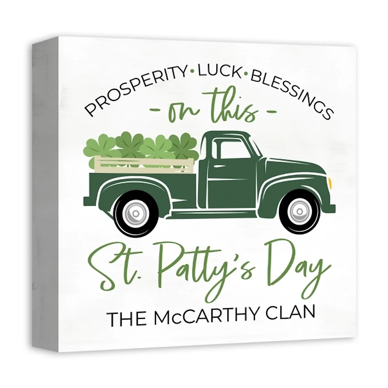 Personalized St. Patricks Day Truck Canvas Print