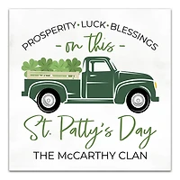 Personalized St. Patricks Day Truck Canvas Print