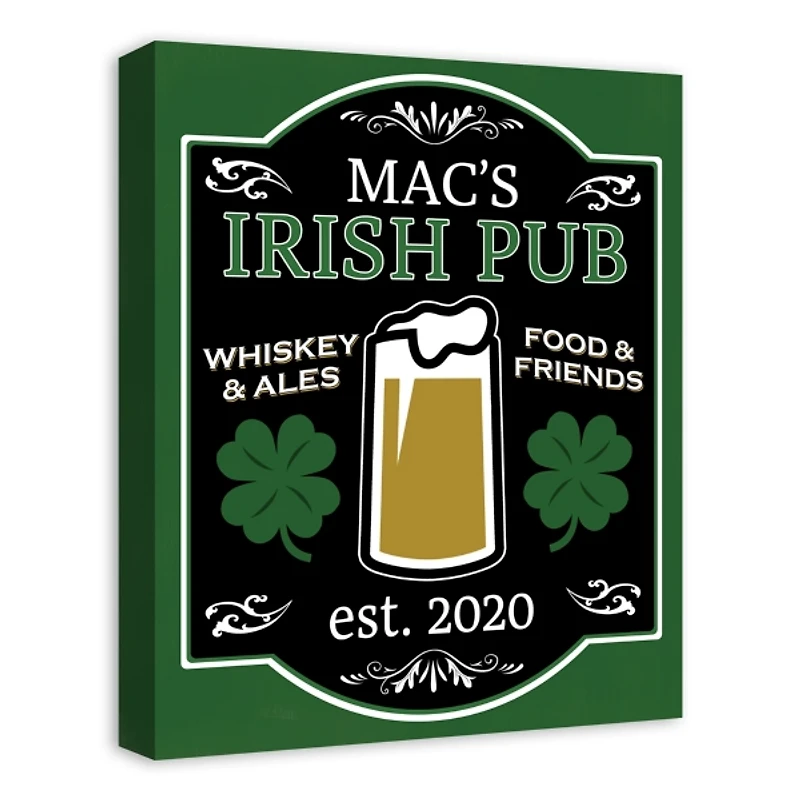 Personalized Irish Pub Established Canvas Print