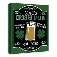 Personalized Irish Pub Established Canvas Print