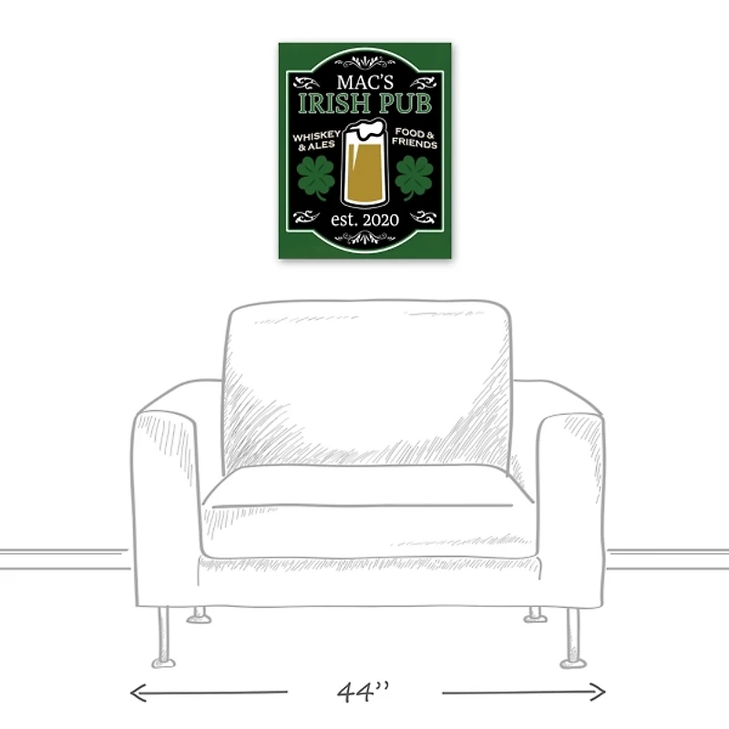 Personalized Irish Pub Established Canvas Print