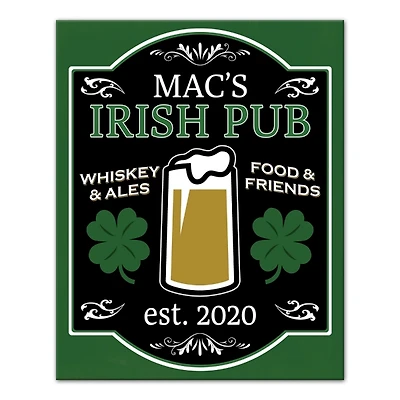 Personalized Irish Pub Established Canvas Print