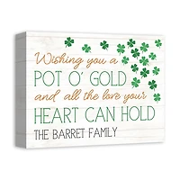 Personalized Pot o Gold and Love Canvas Art Print
