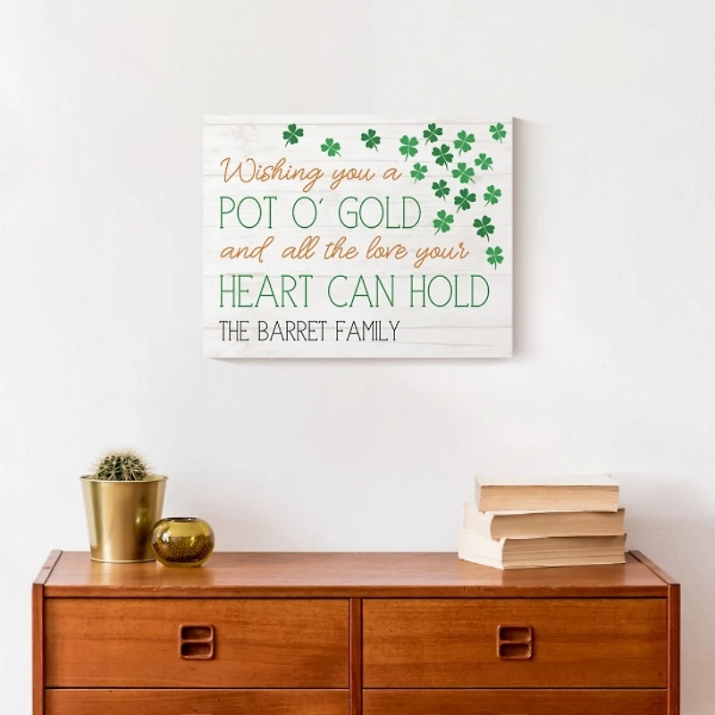 Personalized Pot o Gold and Love Canvas Art Print