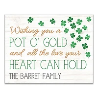 Personalized Pot o Gold and Love Canvas Art Print
