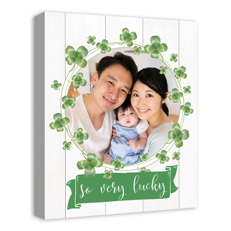 Personalized Leprechaun Clovers Canvas Art Print