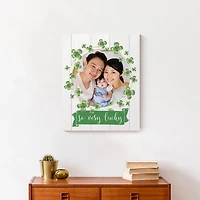 Personalized Leprechaun Clovers Canvas Art Print