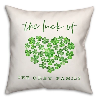 Personalized Luck Clover Heart Pillow