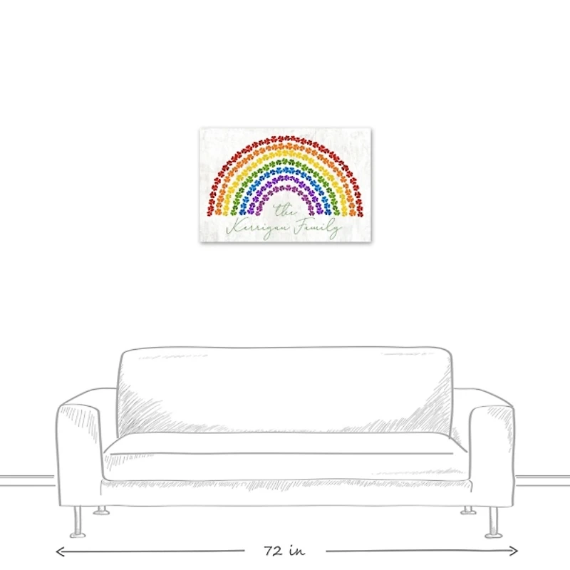 Personalized Rainbow Clovers Canvas Art Print