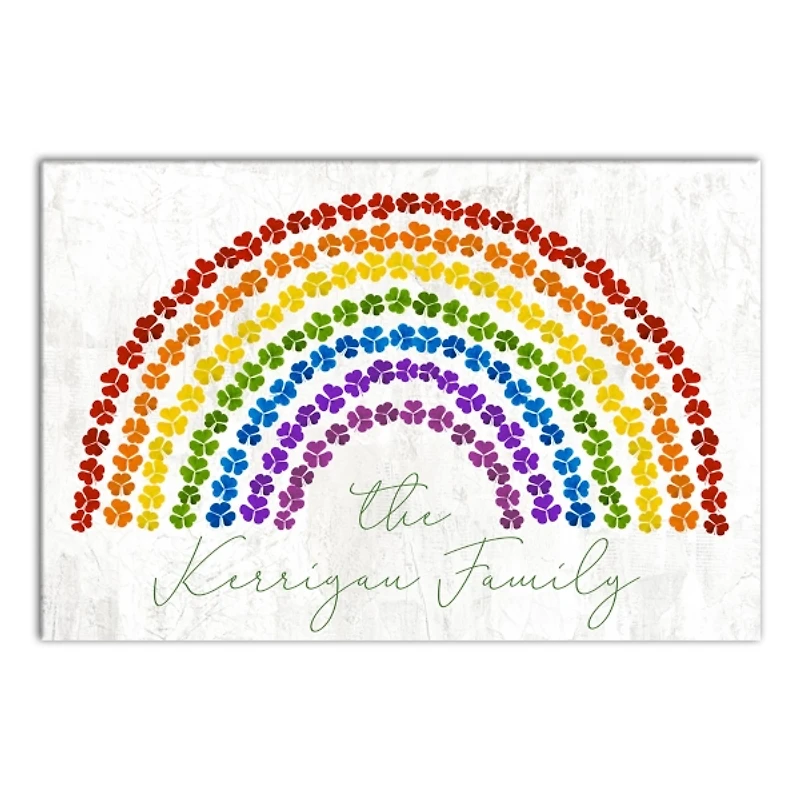 Personalized Rainbow Clovers Canvas Art Print