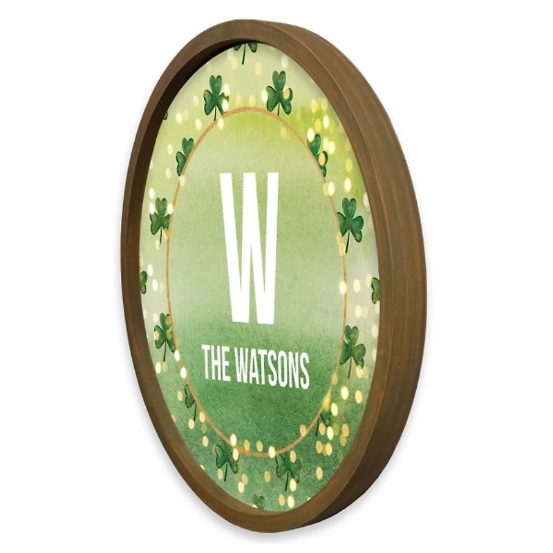 Personalized Glowing Clover Wall Plaque
