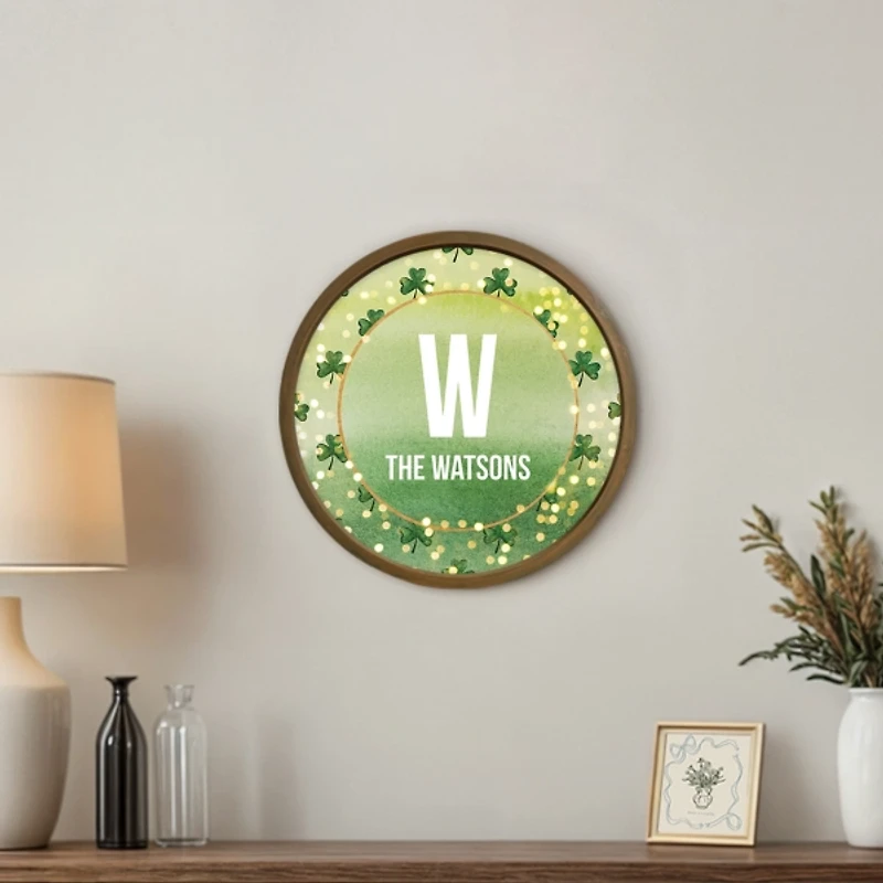 Personalized Glowing Clover Wall Plaque
