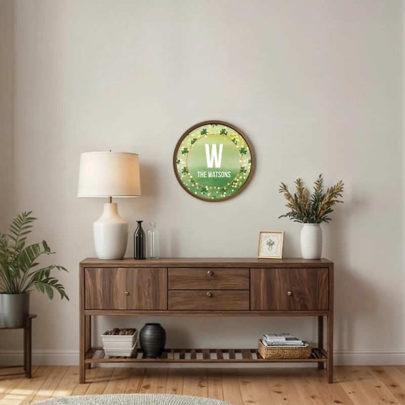 Personalized Glowing Clover Wall Plaque