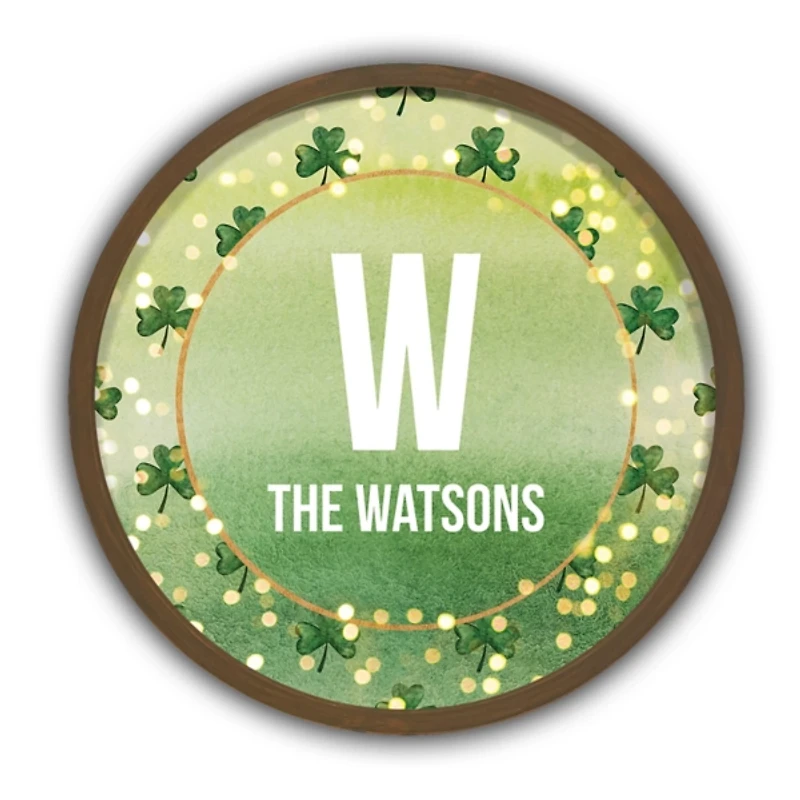Personalized Glowing Clover Wall Plaque