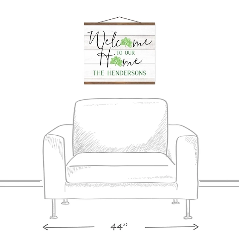 Personalized Home Clover Canvas Hanging Art Print