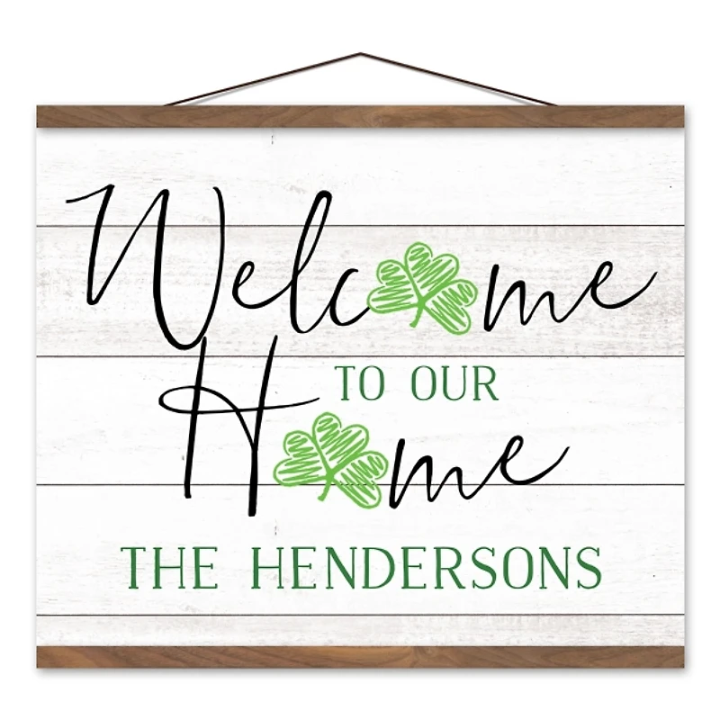 Personalized Home Clover Canvas Hanging Art Print