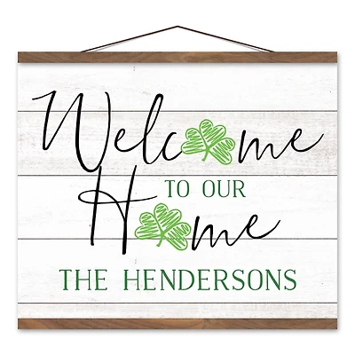 Personalized Home Clover Canvas Hanging Art Print