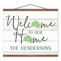 Personalized Home Clover Canvas Hanging Art Print