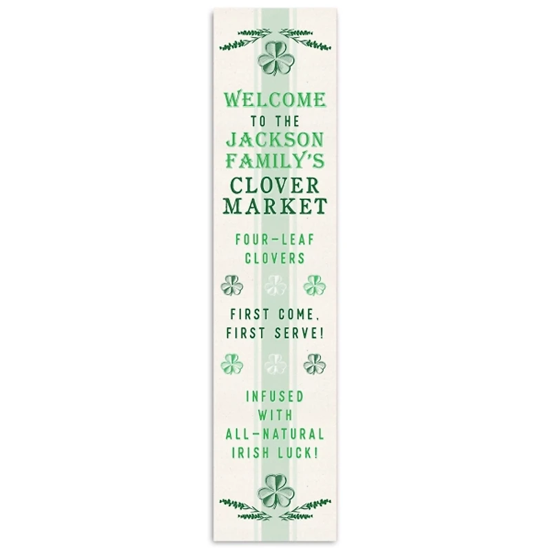 Personalized Family Clover Market Porch Board